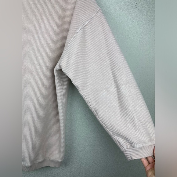 AERIE Women's Medium Oversized Ribbed Knit Textured Pullover Sweater Pale Pink - Picture 14 of 14